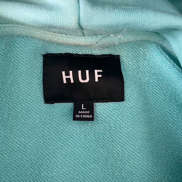 HUF x Thrasher Hoodie Size L Light Teal - Picture 7 of 13